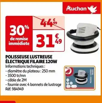 Auchan Polisseuse lustreuse électrique filaire 120w offre