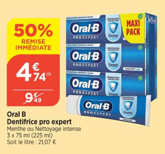 Bi1 Oral B Dentifrice pro expert offre
