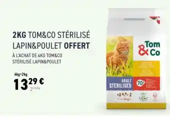 2KG TOM&CO STÉRILISÉ LAPIN&POULET OFFERT