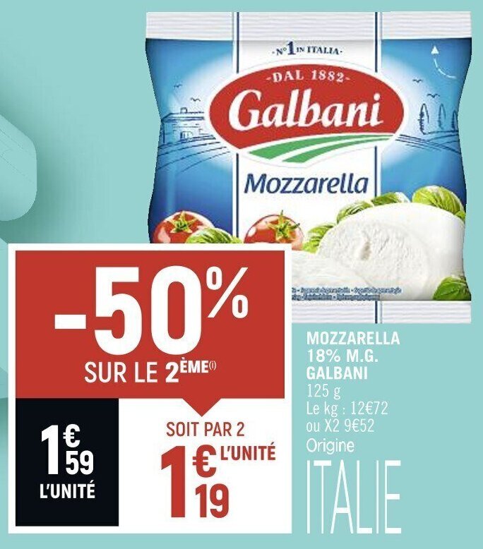 Promo MOZZARELLA 18 M.G. GALBANI chez Spar