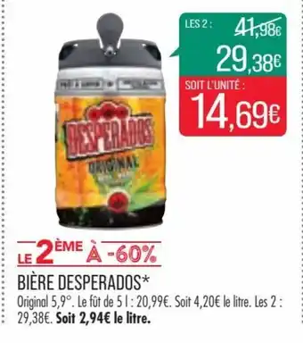 Match BIÈRE DESPERADOS* offre