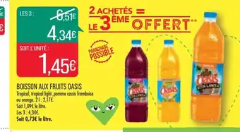 BOISSON AUX FRUITS OASIS Tropical, tropical light,pomme cassis framboise