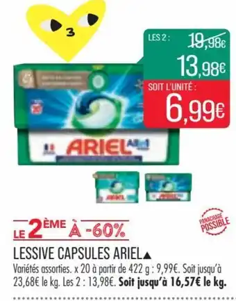 Match LESSIVE CAPSULES ARIEL offre
