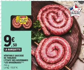 E.Leclerc VÉRITABLE SAUCISSE DE TOULOUSE offre
