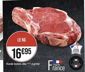 Géant Casino Viande bovine côte *** à griller offre