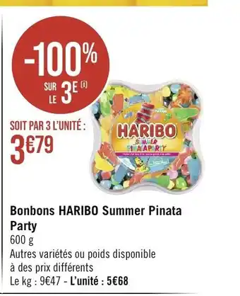 Géant Casino Bonbons HARIBO Summer Pinata Party 600 g offre
