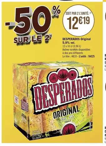 Géant Casino DESPERADOS Original 5,9% vol. offre