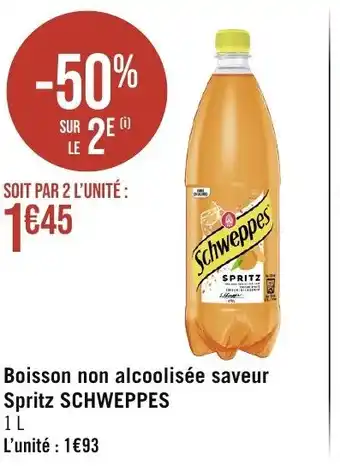 Géant Casino Boisson non alcoolisée saveur Spritz SCHWEPPES 1 L offre