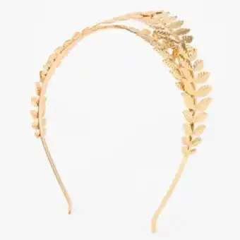 Claire's Serre-tête double rang feuilles couleur dorée offre