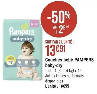 Géant Casino Couches bébé PAMPERS baby-dry offre