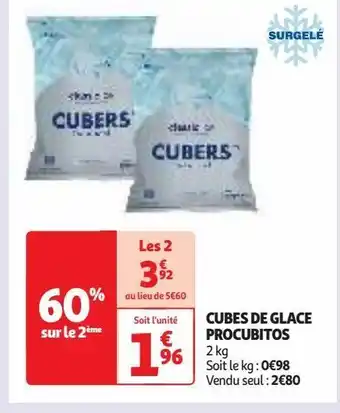 Auchan Supermarché Cubes de glace procubitos offre