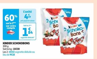 Auchan Supermarché Kinder schokobons offre