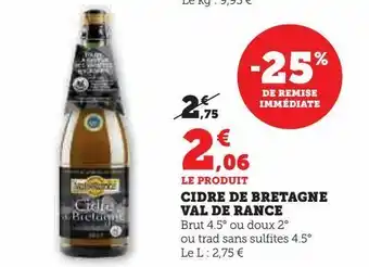 U Express Cidre de bretagne val de rance offre