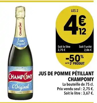 Supeco Jus de Pomme pétillant Champony offre