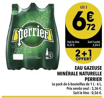 Supeco Eau gazeuse minérale naturelle Perrier offre