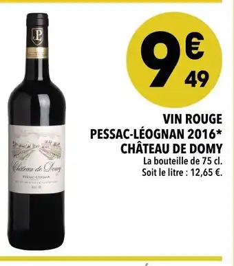 Supeco Vin Rouge Pessac-Léognan 2016 offre