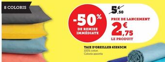 Super U Taie d'oreiller 63x63cm offre