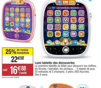 Cora x Carrefour Lumi tablette des découvertes offre
