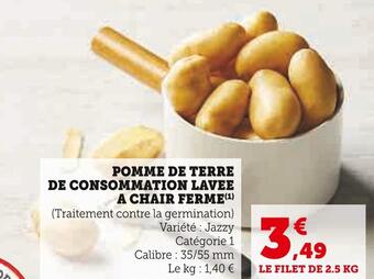 U Express Pomme de terre de consommation lavee a chair ferme offre
