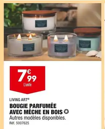 Living art bougie parfumée avec mÚche en bois