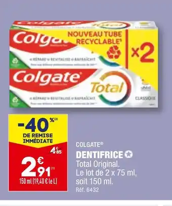 ALDI Colgate dentifrice offre