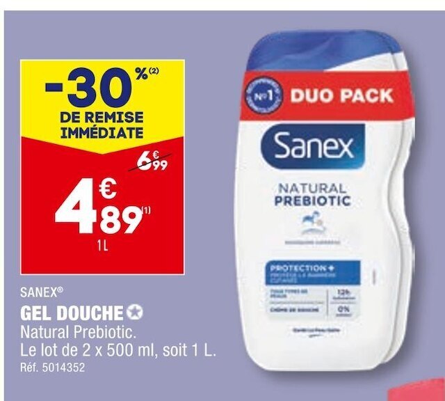 Promo Sanex gel douche chez ALDI