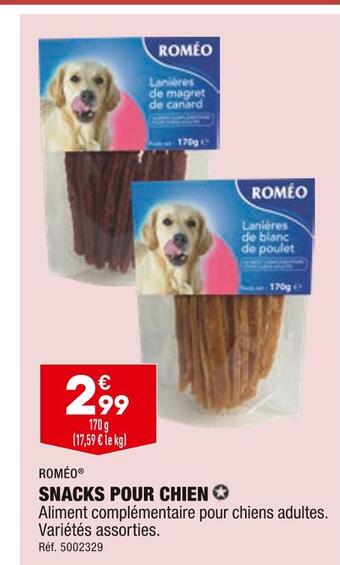 Roméo snacks pour chien