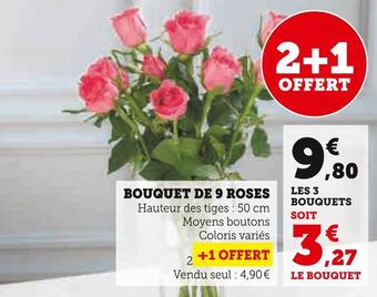 U Express Bouquet de 9 roses offre