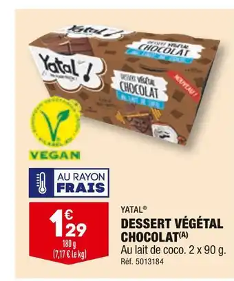 ALDI Yatal dessert végétal chocolat offre