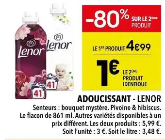 Supeco Lenor adoucissant offre