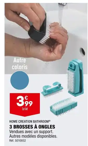 ALDI Home creation bathroom 3 brosses à ongles offre
