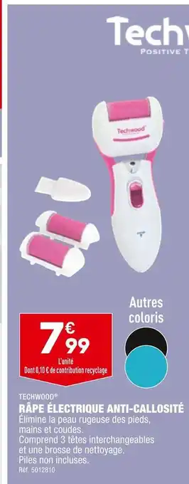 ALDI Techwood râpe électrique anti-callosité offre