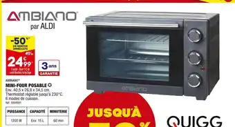 ALDI Ambiano mini-four posable offre