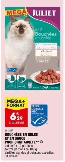 ALDI Juliet bouchées en gelée et en sauce pour chat adulte offre