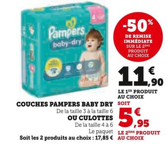 Super U Pampers couches baby dry offre