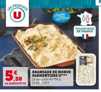 Super U U brandade de morue parmentiere offre