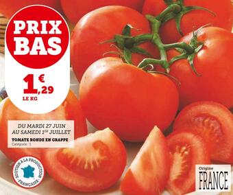 Super U Tomate ronde en grappe offre