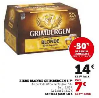 Super U Grimbergen bière blonde 6,7° offre