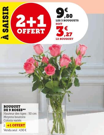 Super U Bouquet de 9 roses offre