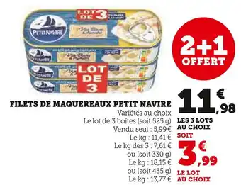 Super U Petit navire filets de maquereaux offre