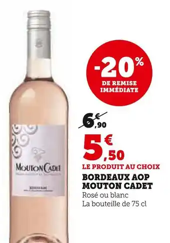 Super U Mouton cadet bordeaux aop offre