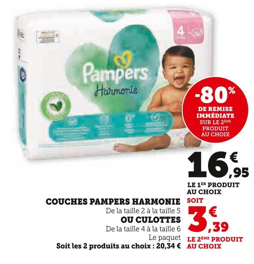 Promo Pampers couches harmonie chez Super U
