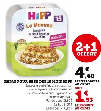 Super U Hipp repas pour bebe des 15 mois offre