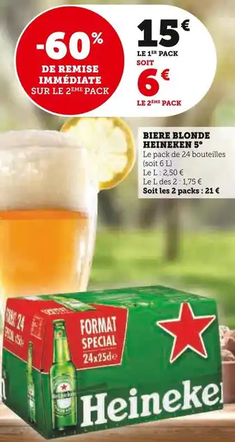 Super U Heineken biere blonde 5° offre