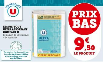 Super U U essuie-tout ultra absorbant compact offre