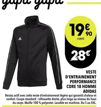 Supeco Veste d'Entraintement Performance Core 18 Homme offre