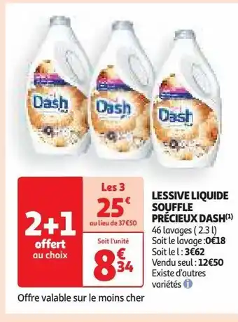 Auchan Supermarché Lessive liquide souffle précieux dash offre