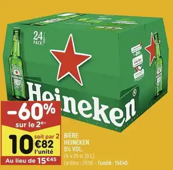 Leader Price Bière heineken 5% vol offre