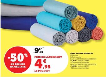 Hyper U Drap housse 90x190cm offre