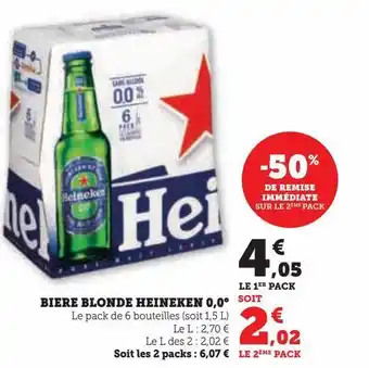Hyper U Biere blonde heineken 0.0° offre